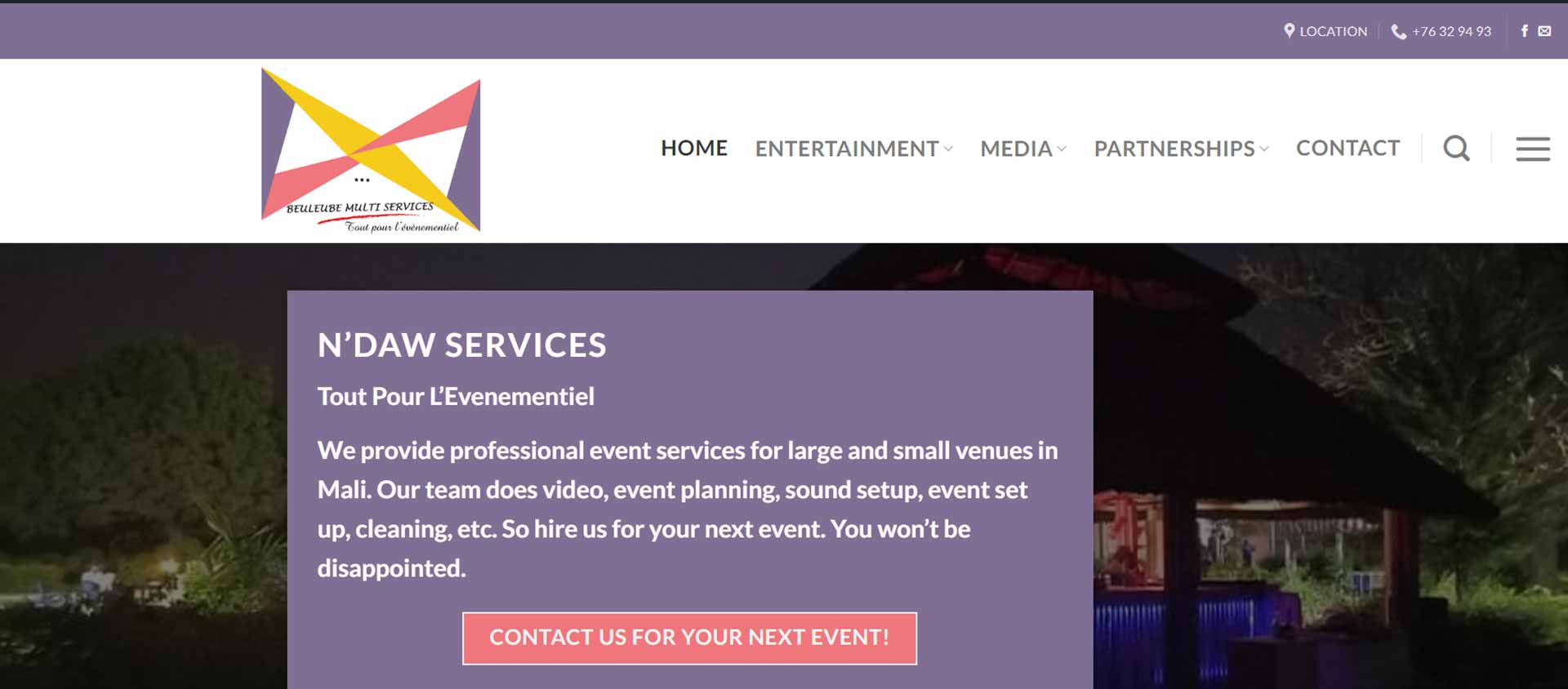 ndaw-services for entertainment services