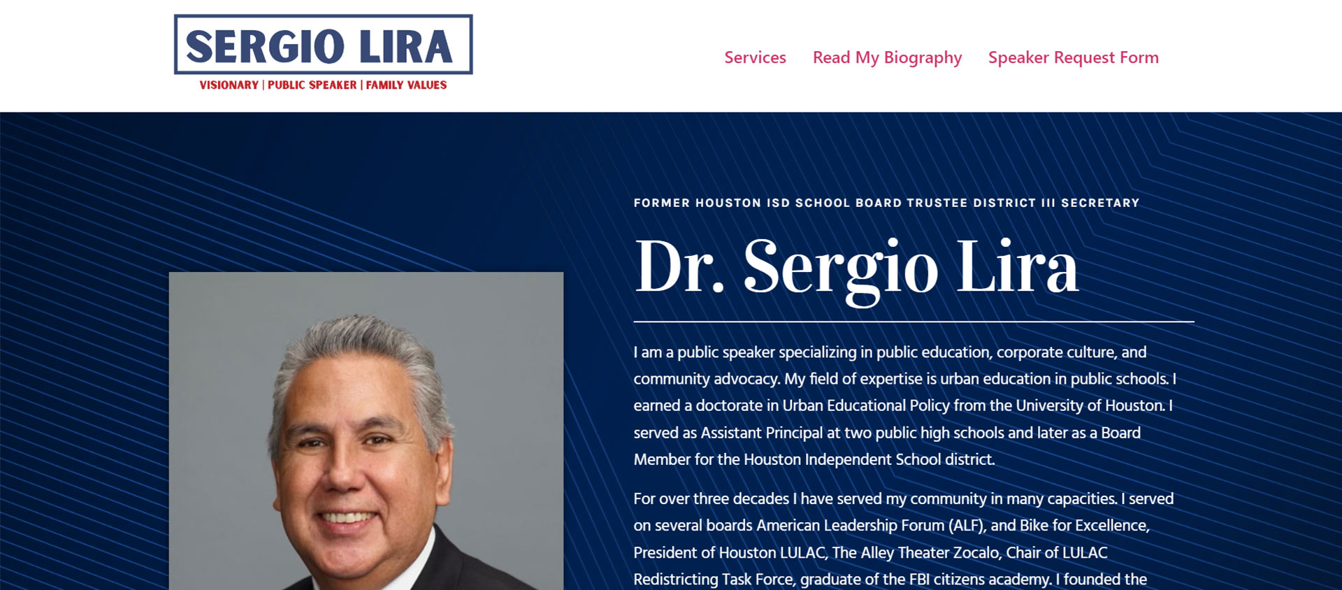 sergio lira website for a speaker site